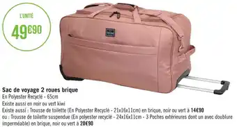 Géant Casino Sac de voyage 2 roues brique offre