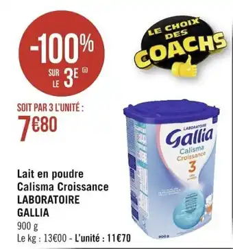 Géant Casino Lait En Poudre Calisma Croissance Laboratoire Gallia offre