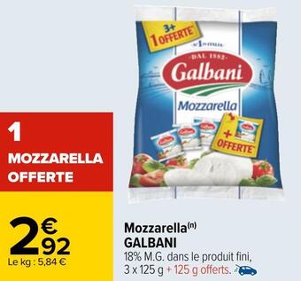 Carrefour Galbani mozzarella offre