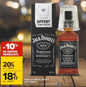 Carrefour Jack daniel's tennessee whisky old n°7 offre