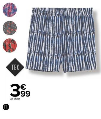 Carrefour Tex short femme offre