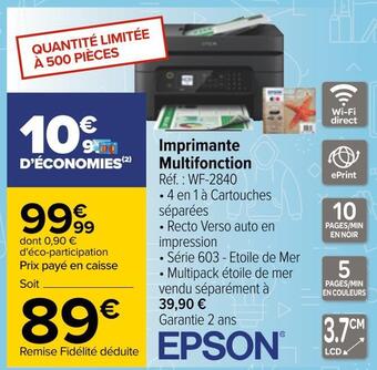 Carrefour Epson imprimante multifonction offre