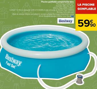 Carrefour Bestway piscine gonflable autoportante bleu offre