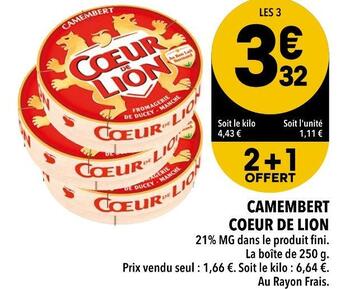 Supeco Coeur de lion camembert offre