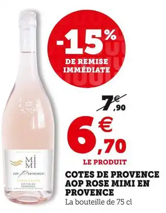U Express Mimi en provence cotes de provence aop rose offre