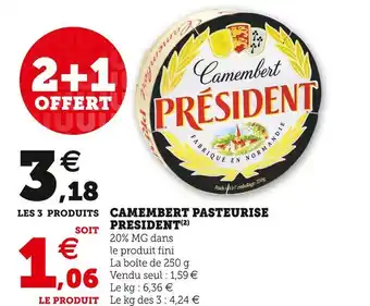 U Express President camembert pasteurise offre