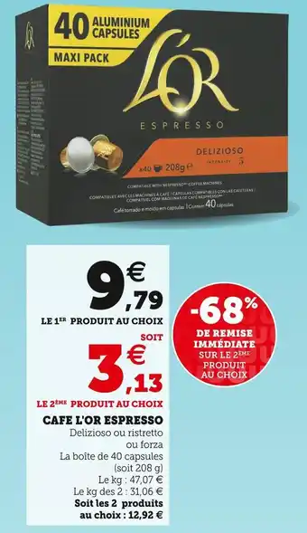 U Express L'or cafe espresso offre