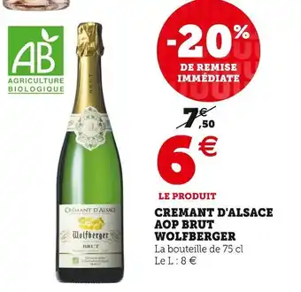 U Express Wolfberger cremant d'alsace aop brut offre