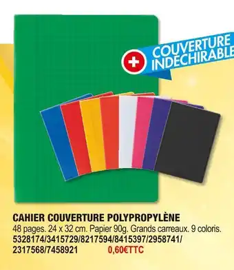 Plein ciel Cahier couverture polypropylène offre