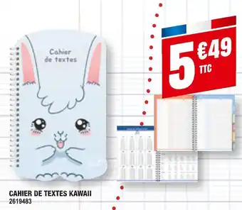 Plein ciel Cahier de textes kawaii offre