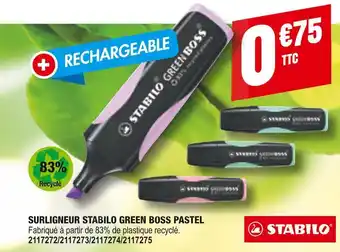 Stabilo surligneur stabilo green boss pastel