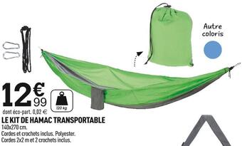 Centrakor Le kit de hamac transportable offre