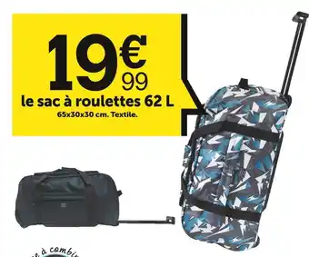 Centrakor Le sac à roulettes 62 l offre