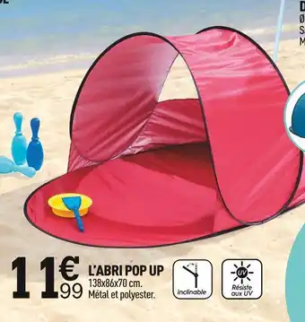 Centrakor L’abri pop up offre