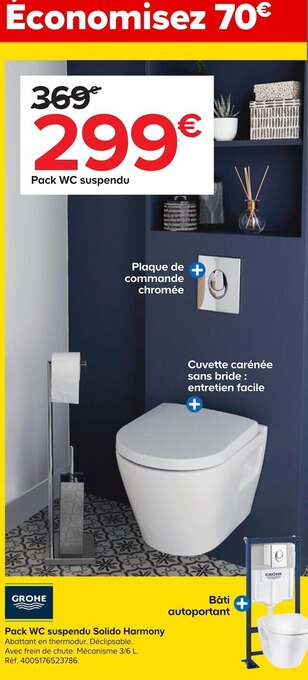 Castorama Grohe pack wc suspendu solido harmony offre