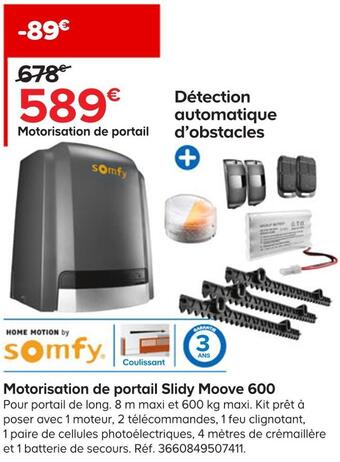 Castorama Somfy motorisation de portail slidy moove 600 offre