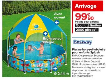 Bestway piscine hors-sol tubulaire pour enfants splash