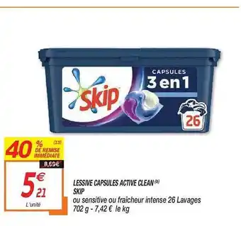 Netto Lessive Capsules Active Clean Skip offre