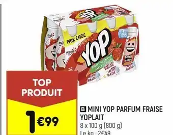 Leader Price Mini yop parfum fraise yoplait offre
