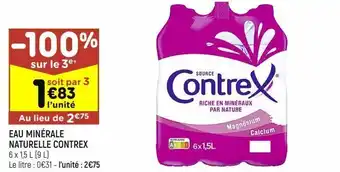Leader Price Eau minérale naturelle contrex offre