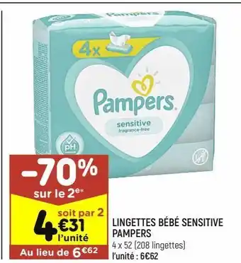 Leader Price Lingettes bébé sensitive pampers offre