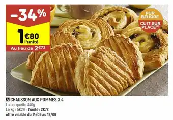 Leader Price Chausson aux pommes X4 offre
