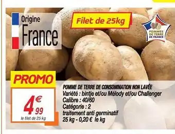 Netto Pomme De Terre De Consommation Non Lavée offre