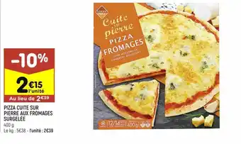 Leader Price Pizza cuite sur pierre aux fromages surgelée offre
