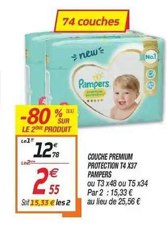 Netto Couche Premium Protection T4 X37 Pampers offre