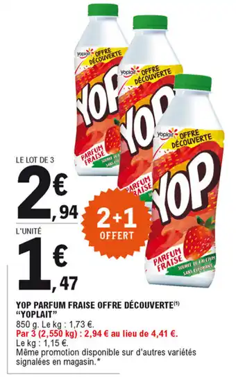E.Leclerc Yop parfum fraise offre découverte "yoplait" offre