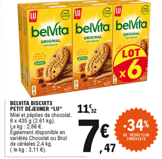 Promo Belvita Biscuits Petit Dejeuner Lu Chez E Leclerc