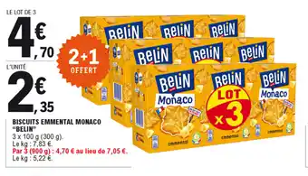 E.Leclerc Biscuits emmental monaco "belin" offre