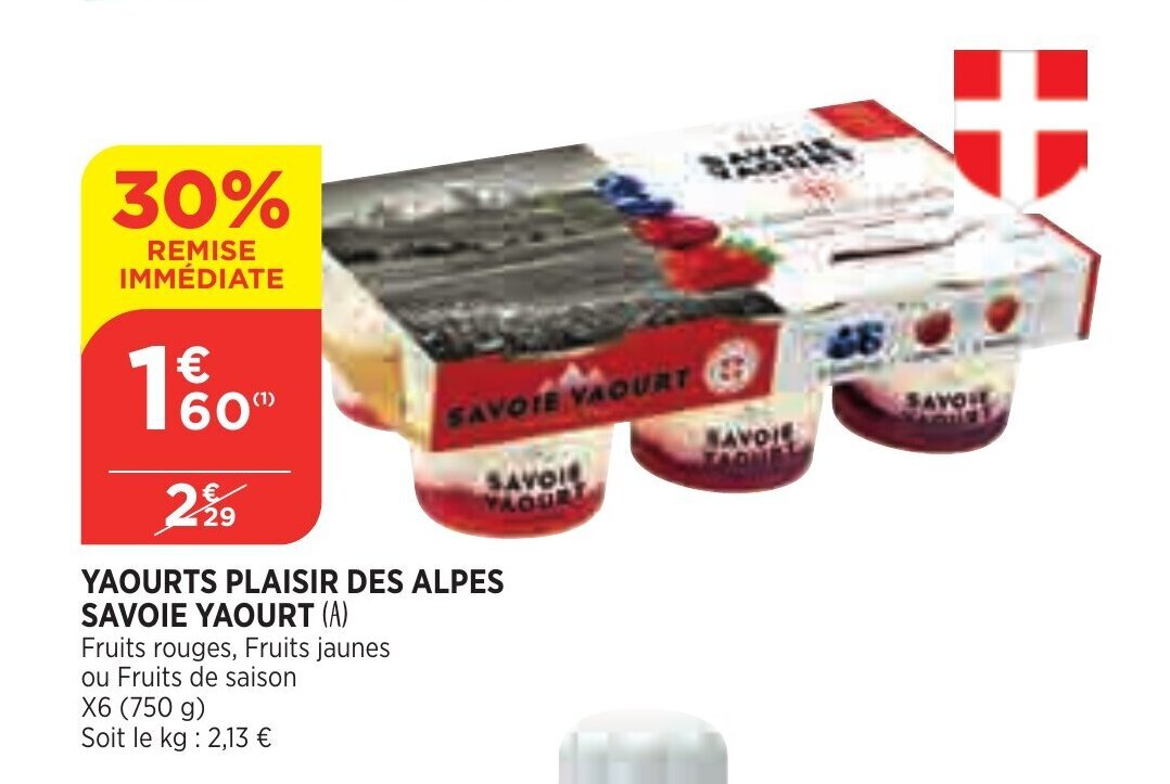 Promo Yaourts plaisir des alpes savoie yaourt chez Bi1