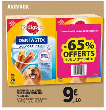 E.Leclerc Bâtonnets à mâcher pour chien dentastix "pédigrée" offre
