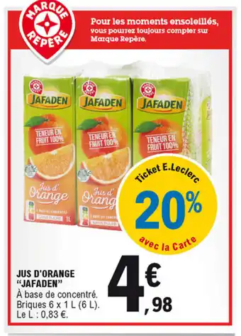 E.Leclerc Jus d'orange "jafaden" offre