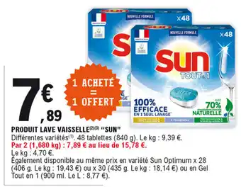 Produit lave vaisselle "sun"