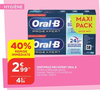 Bi1 ORAL B dentifrice pro expert offre