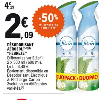 E.Leclerc Désodorisant aérosol "febreze" offre