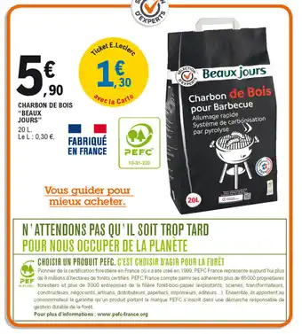 E.Leclerc Charbon de bois "beaux jours" offre
