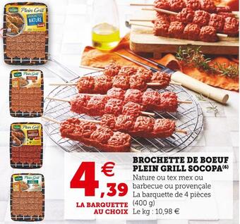 U Express Socopa brochette de boeuf plein grill offre