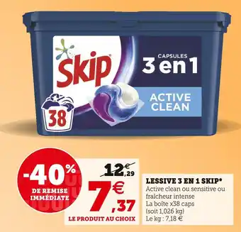 U Express Skip lessive 3 en 1* offre