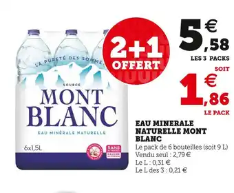 U Express Mont blanc eau minerale naturelle offre