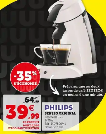 U Express Philips senseo original offre