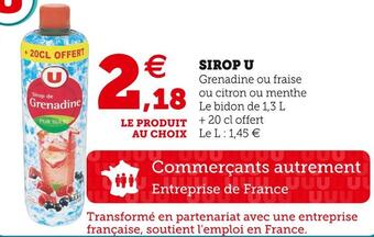 U Express U sirop offre