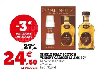 U Express Cardhu single malt scotch whisky 12 ans 40° offre