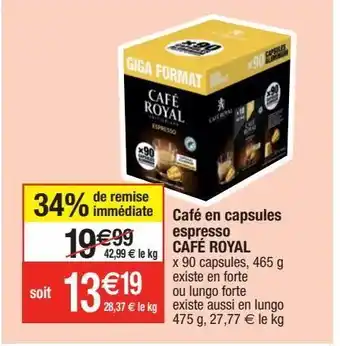 Migros Capsules de café café royal offre