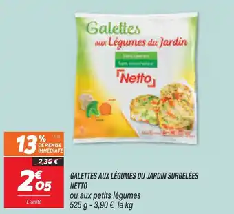Netto Galettes aux légumes du jardin surgelées netto offre