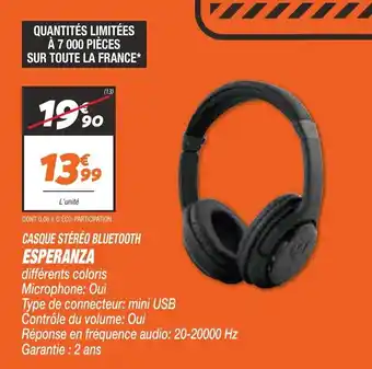 Netto Casque stéréo bluetooth EZPERANZA offre