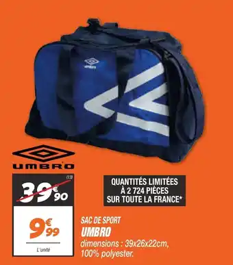 Netto Sac de sport UMBRO offre