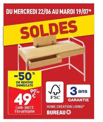 ALDI HOME CREATION LIVING bureau offre